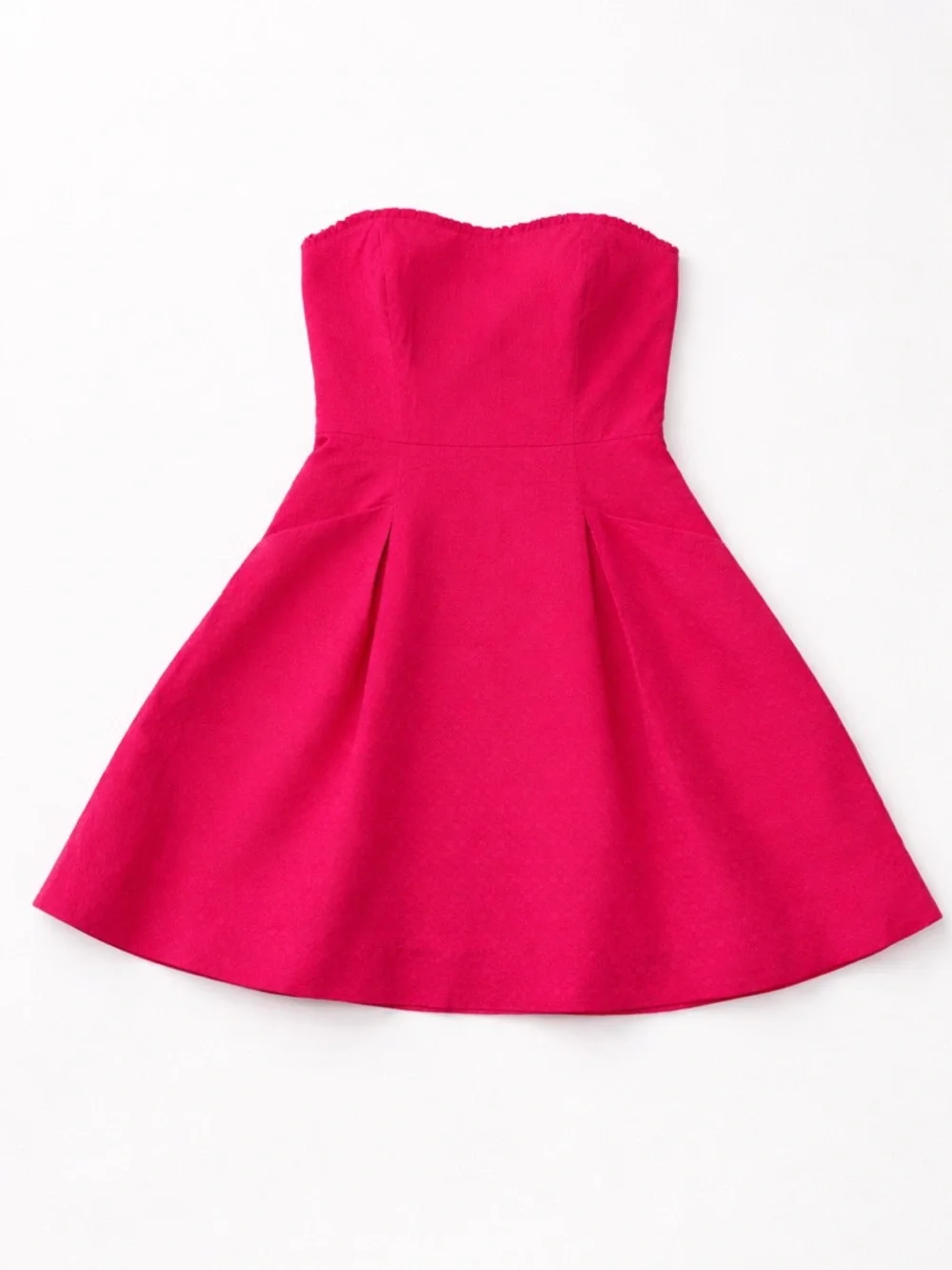 Lilly Pulitzer Pink Strapless Fit Flare Dress Size 4 Textured Pleated Lined - Picture 1 of 14